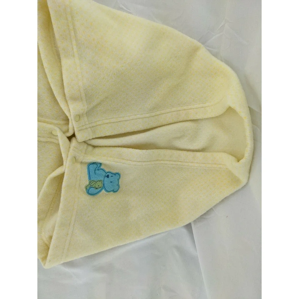 Carters‎ Child of Mine Yellow Bunting Baby Blanket Snaps 33x33 Inch Blue Bear